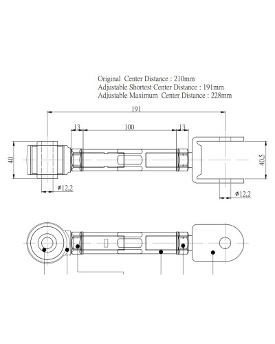 HARDRACE REAR TRACTION ROD NISSAN, SILVIA, FAIRLADY Z, Q45, SKYLINE, S13 S14 S15, Y33 97-01, R32, R32 GTR, R33/34, R33/34 : KYP 