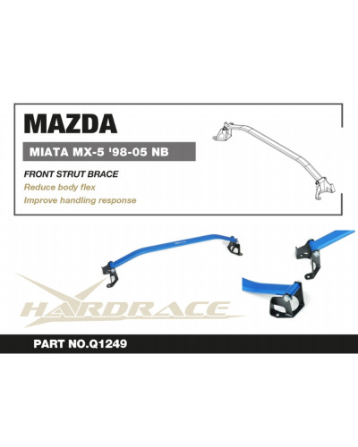 HARDRACE FRONT STRUT BRACE MAZDA MX-5 MIATA 98-05  : KYP PERFORMANCE HOUSE