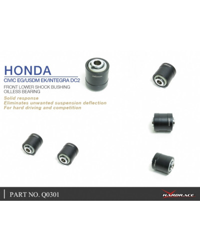 HARDRACE FRONT LOWER SHOCK BUSHING HONDA, CIVIC, INTEGRA, DC2 94-01, EG, EH, EJ1/2, EK3/4/5/9, EJ6/7/8/9, EM1 : KYP PERFORMANCE 