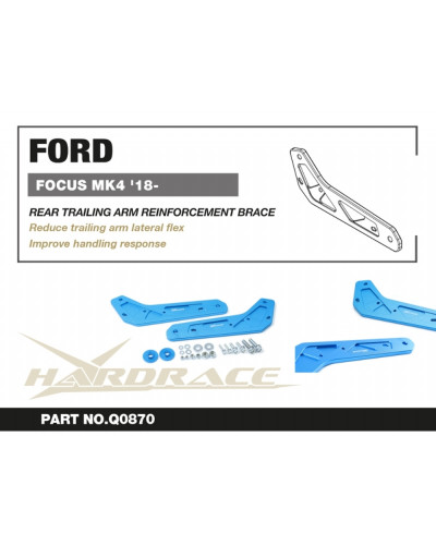 HARDRACE FORD FOCUS MK4 '19- REAR TRAILING ARM REINFORCEMENT BRACE : KYP PERFORMANCE HOUSE