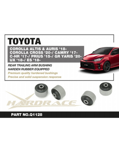 HARDRACE REAR TRAILING ARM BUSHING KIT TOYOTA C-HR '17-, PRIUS '15-, CAMRY '17-, GR YARIS '20-, LEXUS UX '18-, GR COROLLA '22-  