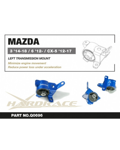 HARDRACE MAZDA 3 '14-18/ 6 '12-/ CX-5 '12-17 LEFT GEARBOX MOUNT  : KYP PERFORMANCE HOUSE