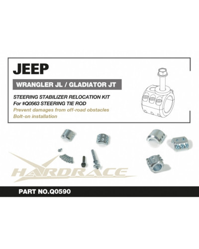 HARDRACE JEEP WRANGLER JL '18-/ GLADIATOR '19- STEERING STABILIZER RELOCATION KIT  : KYP PERFORMANCE HOUSE