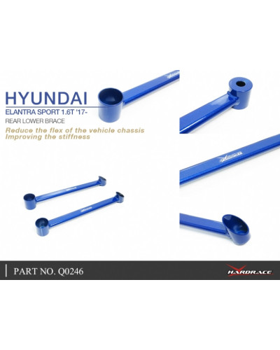 HARDRACE REAR LOWER BRACE HYUNDAI, ELANTRA, 16-PRESENT : KYP PERFORMANCE HOUSE