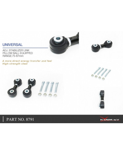 HARDRACE UNIVERSAL ADJUSTABLE STABILIZER LINK HONDA, CIVIC, EG, EH, EJ1/2, EK3/4/5/9, EJ6/7/8/9, EM1 : KYP PERFORMANCE HOUSE