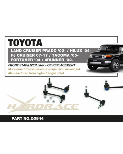 HARDRACE TOYOTA TACOMA '05-/4RUNNER '02- LAND CRUISER PRADO '02-/ FJ CRUISER 07-17/ HILUX '04-/ FORTUNER '04-/ LEXUS GX '02-09 F