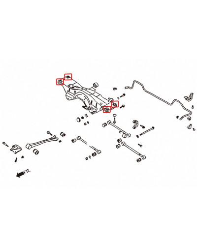 HARDRACE REAR CROSS MEMBER BUSHING SUBARU, IMPREZA, LEGACY, SF 97-02, STI GC/GF/GM 92-00, WRX GC/GF/GM 92-00 : KYP PERFORMANCE H