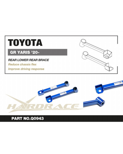 HARDRACE REAR LOWER - REAR BRACE TOYOTA, GR YARIS '20- : KYP PERFORMANCE HOUSE |FAST SHIPPING JDM CAR PARTS UPGRADE AUSTRALIA