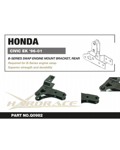 HARDRACE HONDA CIVIC EK '96-00 B-SERIES VTEC SWAP ENGINE MOUNT BRACKET, REAR : KYP PERFORMANCE HOUSE