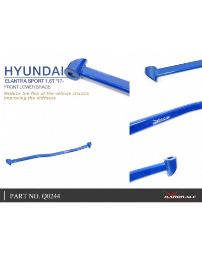 HARDRACE FRONT LOWER BRACE HYUNDAI, ELANTRA, 16-PRESENT : KYP PERFORMANCE HOUSE