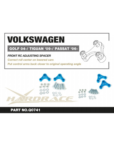 HARDRACE FRONT ROLL CENTER ADJUSTING SPACER VW GOLF 04-/ TIGUAN '09-/ PASSAT '06-/ AUDI A3 '03-/ Q3 '12-/ SKODA OCTAVIA '04-/ SU