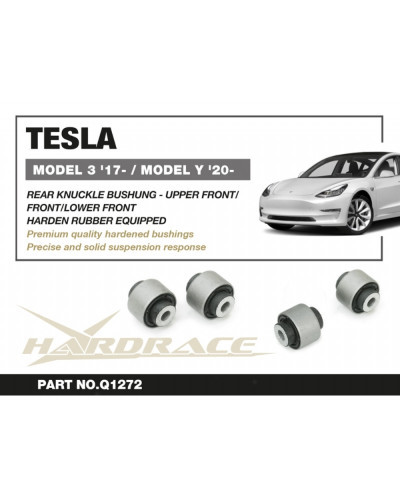 HARDRACE REAR KNUCKLE BUSHINGS (UPPER FRONT/FRONT/LOWER FRONT) TESLA MODEL 3 17-, MODEL Y 20-  : KYP PERFORMANCE HOUSE