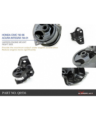 HARDRACE RIGHT SIDE ENGINE MOUNT MANUAL TRANSMISSION, HONDA, CIVIC, INTEGRA, DC2 94-01, EG, EH, EJ1/2 : KYP PERFORMANCE HOUSE