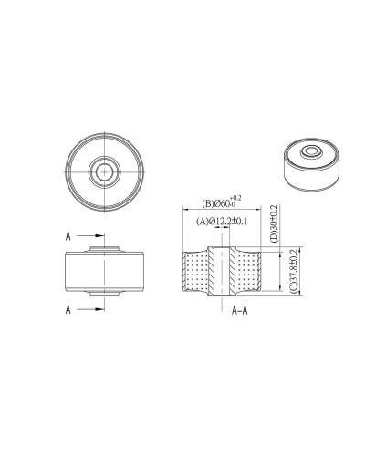 HARDRACE REAR DIFF SUPPORT ARM BUSH 60MM MITSUBISHI, LANCER EVO, CN9A, CP9A, CT9A : KYP PERFORMANCE HOUSE