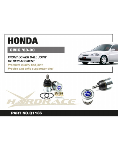 HARDRACE FRONT LOWER BALL JOINT HONDA, CIVIC, CRX, INTEGRA, RD1-RD3 97-01, EF6/7/8, DC2 94-01, EC/ED/EE/EF, EG, EH, EJ1/2 : KYP 