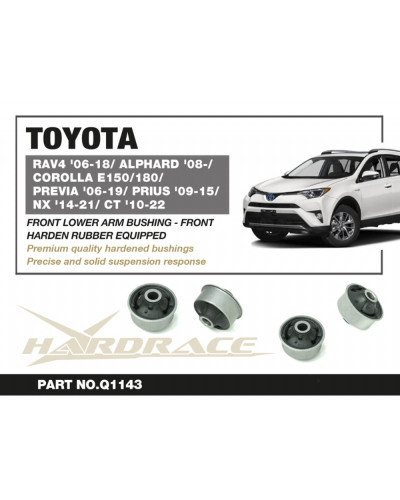 HARDRACE FRONT LOWER ARM BUSHING, REAR TOYOTA RAV4 '06-18, ALPHARD '08-, COROLLA '07-13 E150, '13-18 E180, PREVIA '06-19, PRIUS 