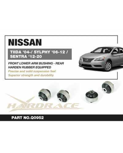 HARDRACE FRONT REAR LOWER ARM BUSHING NISSAN TIIDA '04-, LIVINA '06-20, SYLPHY '06-12, SENTRA '12-20, MARCH '02-10, CUBE '02-19,