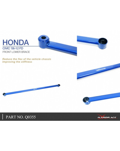 HARDRACE FRONT LOWER BRACE HONDA, CIVIC, FD FG, FB : KYP PERFORMANCE HOUSE