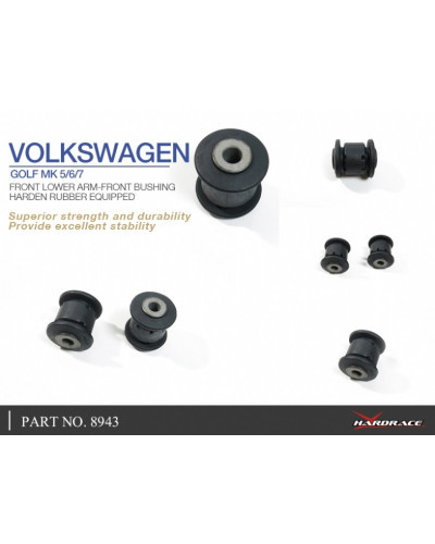 HARDRACE FRONT LOWER ARM-FRONT BUSHING AUDI, SKODA, VOLKSWAGEN, A3, BEETLE, CC, EOS, GOLF, JETTA, KAROQ, KODIAQ, OCTAVIA, PASSAT