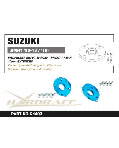 HARDRACE FRONT/REAR PROPELLER SHAFT SPACER SUZUKI JIMNY JB23/43 98-18, JB64/74 18- : KYP PERFORMANCE HOUSE