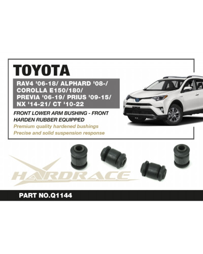 HARDRACE FRONT LOWER ARM BUSHING, FRONT TOYOTA RAV4 '06-18, ALPHARD '08-, COROLLA '07-13 E150, '13-18 E180, PREVIA '06-19, PRIUS