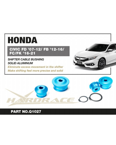 HARDRACE HONDA CIVIC '07- FD/FB/FC/FK8/FL5 MT SOLID BILLET SHIFTER CABLE BUSHING : KYP PERFORMANCE HOUSE