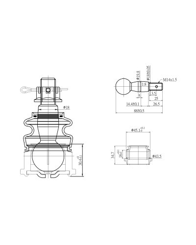 HARDRACE REPLACEMENT BALL JOINT PACKAGE FRONT UPPER ARM CHEVROLET, ISUZU, COLORADO, V-CROSS/D-MAX, 12-, INTERNATIONAL 12- : KYP 