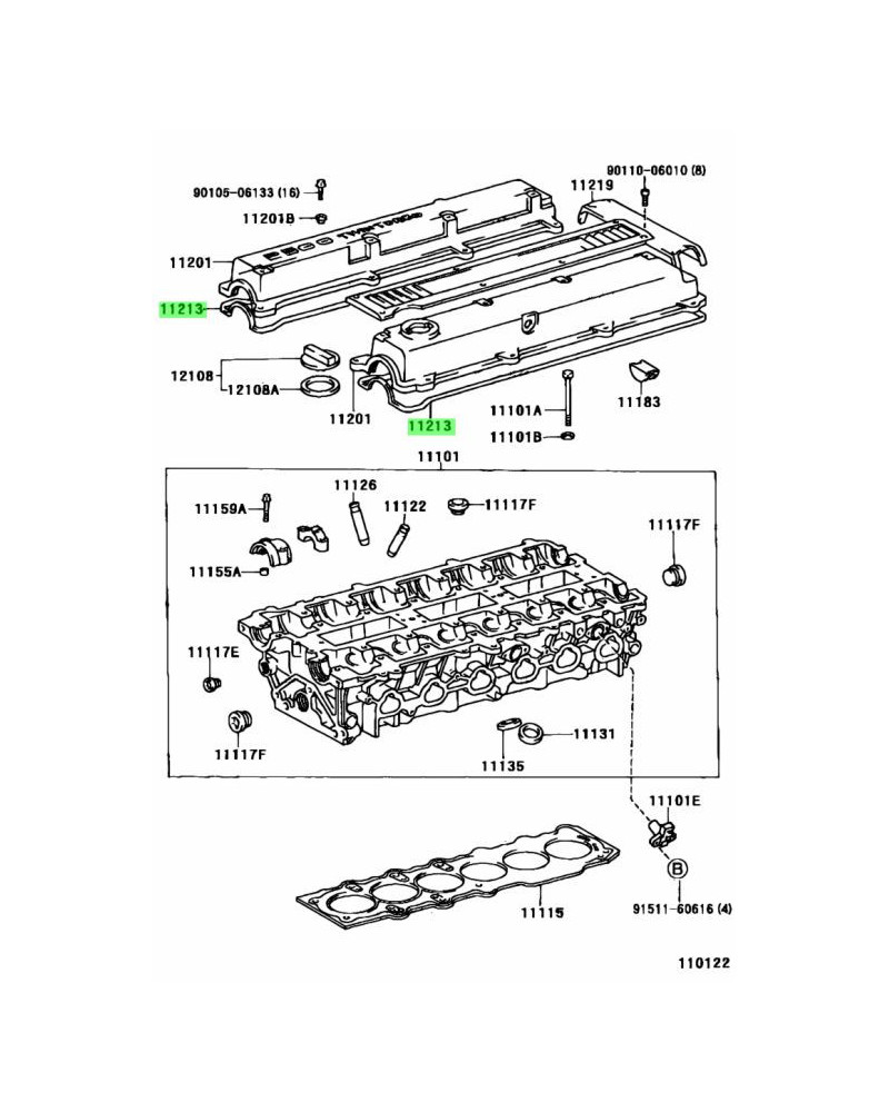 TOYOTA OEM CYLINDER HEAD COVER GASKET - 11214-46011 : KYP Performance House