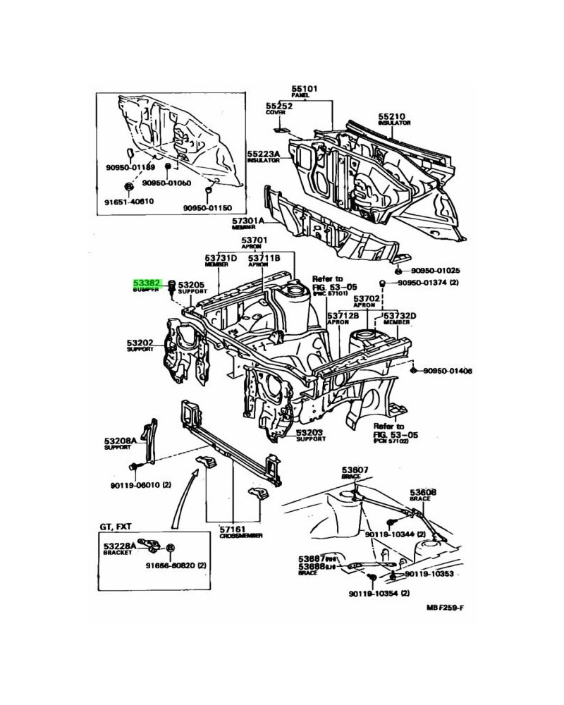 TOYOTA OEM FRONT BUMPER HOOD - 53382-12050 : KYP Performance House