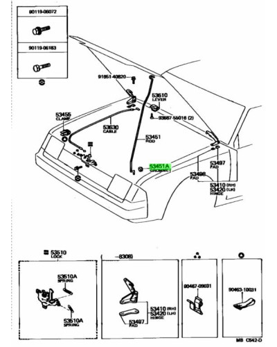 TOYOTA OEM GROMMET(FOR HOOD SUPPORT ROD) - 90480-15002 : KYP Performance House