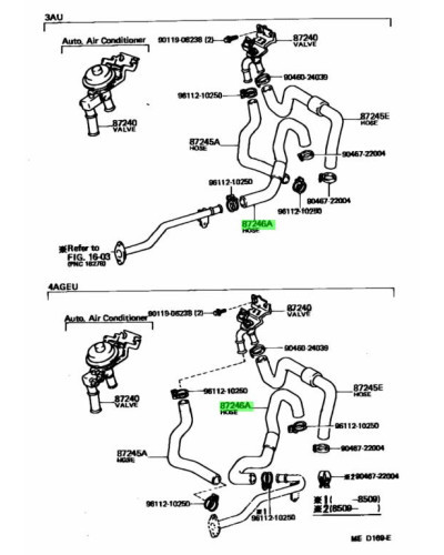 TOYOTA OEM HEATER WATER OUTLET A HOSE87245-12790 : KYP Performance House