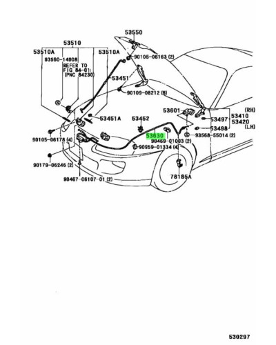 TOYOTA OEM HOOD LOCK CONTROL CABLE ASSY - 53630-14300 : KYP Performance House