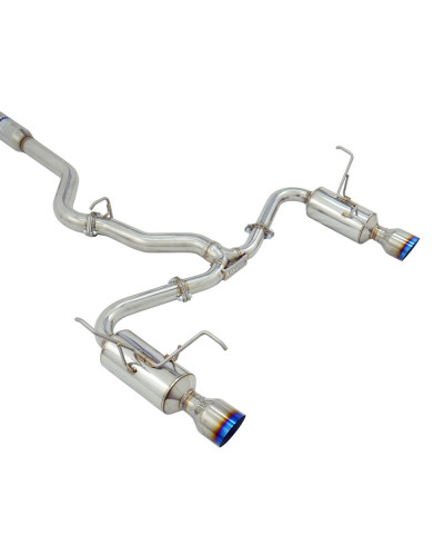 Invidia R400 Turbo Back Exhaust - Straight Cut Titanium Blue Tips Subaru WRX 08-10 Sedan/Forester XT SH 08-13 (5MT/4AT) : KYP PE