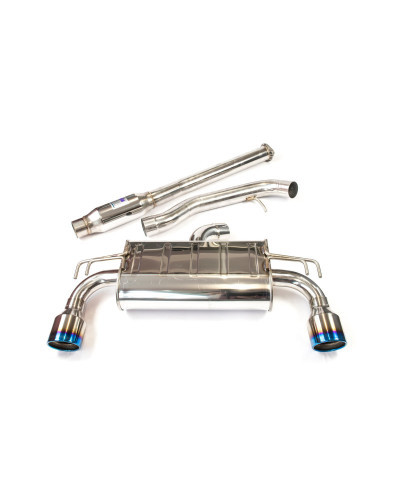 Invidia Q300 Turbo Back Exhaust w/PSR O2 Housing - Straight Cut Polished Stainless Tips Mitsubishi Evo X CZ4A : KYP PERFORMANCE 