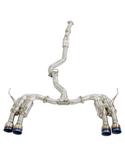 Invidia R400 Turbo Back Exhaust - Straight Cut Polished Stainless Tips Subaru WRX 15-21 (CVT Auto) : KYP PERFORMANCE HOUSE