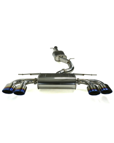 Invidia Q300 Non-Valved Turbo Back Exhaust w/Oval Tips - Rolled Titanium Blue Tips VW Golf R Mk7 : KYP PERFORMANCE HOUSE