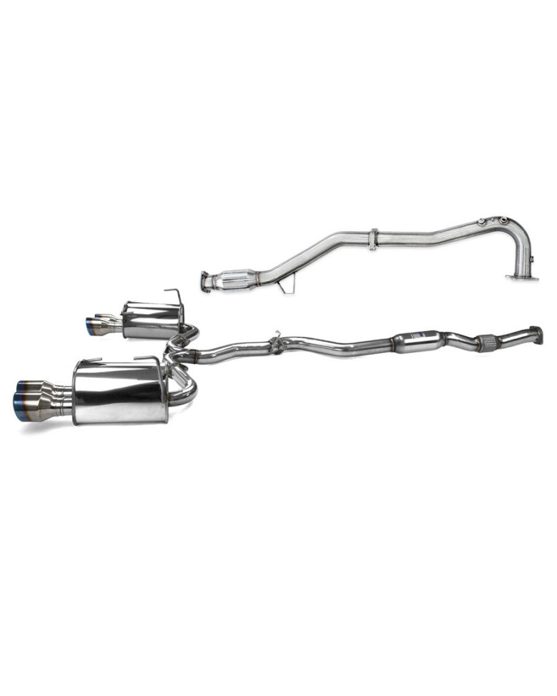 Invidia Q300 Turbo Back Exhaust - Straight Cut Titanium Blue Tips Subaru WRX 15-21 (CVT Auto) : KYP PERFORMANCE HOUSE