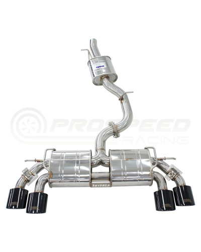 Invidia R400 Valved Cat Back Exhaust w/Oval Tips - Rolled Titanium Blue Tips VW Golf R Mk7 : KYP PERFORMANCE HOUSE