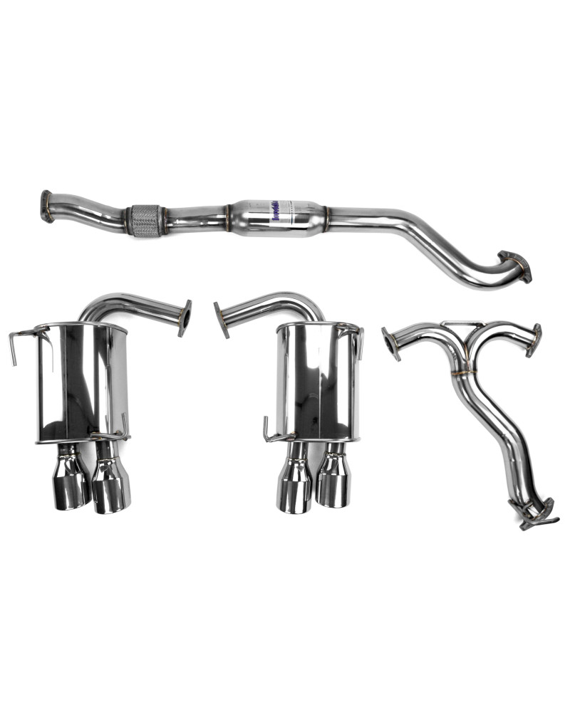 Invidia Q300 Turbo Back Exhaust - Straight Cut Titanium Blue Tips Subaru WRX 15-21 (6MT) : KYP PERFORMANCE HOUSE