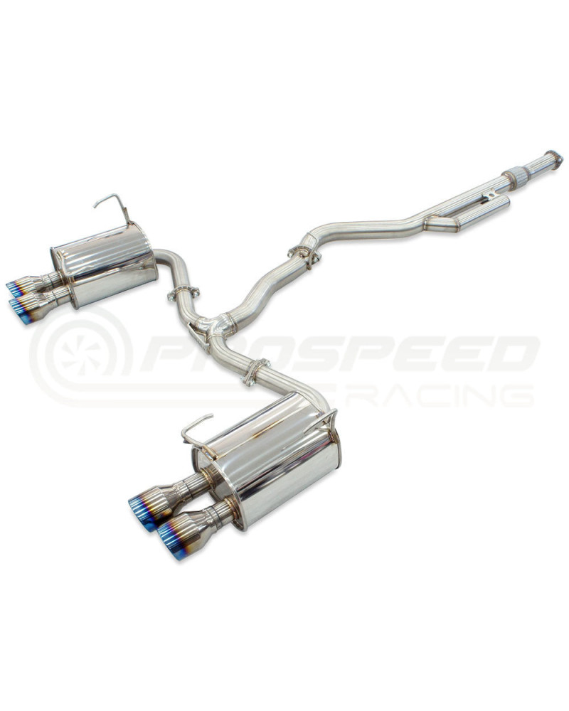 Invidia Q300 Cat Back Exhaust - Rolled Titanium Blue Tips Subaru WRX VB 22+ (Sedan) : KYP PERFORMANCE HOUSE