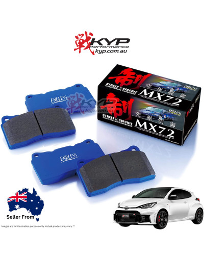 ENDLESS MX72 BRAKE PAD REAR FOR GR YARIS : KYP Performance House |FAST SHIPPING JDM CAR PARTS UPGRADE AUSTRALIA