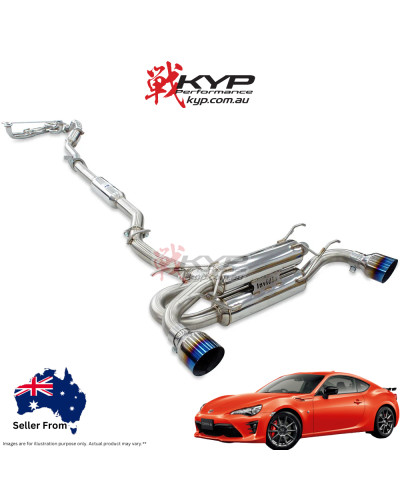 Invidia R400 70mm Engine Back Exhaust w/PSR Unequal Headers - Straight Cut Black Stainless Tips Subaru BRZ & Toyota 86 12-21, 22