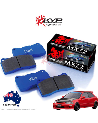 ENDLESS MX72 BRAKE PAD FRONT FOR HONDA CIVIC EK9 (TYPE-R): KYP Performance House |FAST SHIPPING JDM CAR PARTS UPGRADE AUSTRALIA