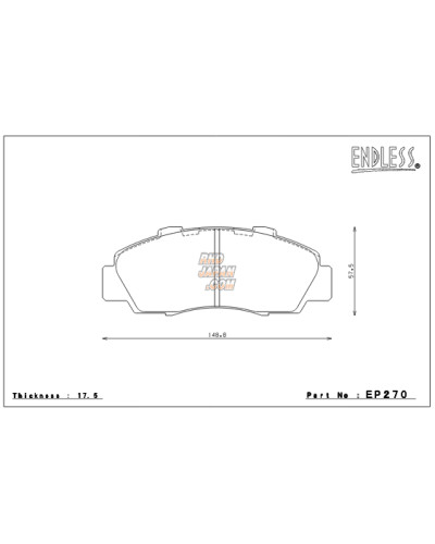 ENDLESS MX72 BRAKE PAD FRONT FOR HONDA CIVIC EK9 (TYPE-R): KYP Performance House |FAST SHIPPING JDM CAR PARTS UPGRADE AUSTRALIA