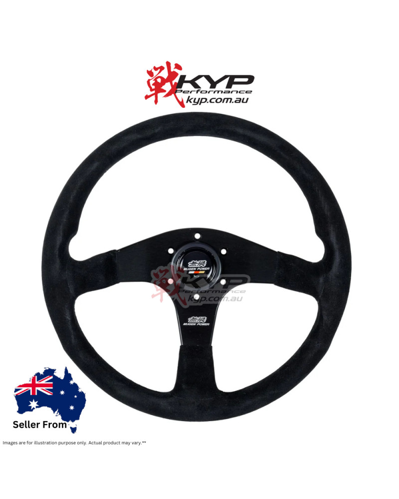 MUGEN RACING III STEERING WHEEL RED STITCHING - LEATHER : KYP Performance House