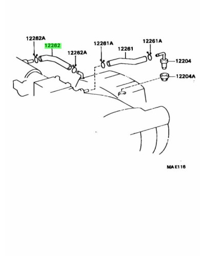 TOYOTA OEM VENTILATION HOSE NO.2 12262-46020 : KYP PERFORMANCE HOUSE  |FAST SHIPPING JDM CAR PARTS UPGRAD PRO SHOP AUSTR