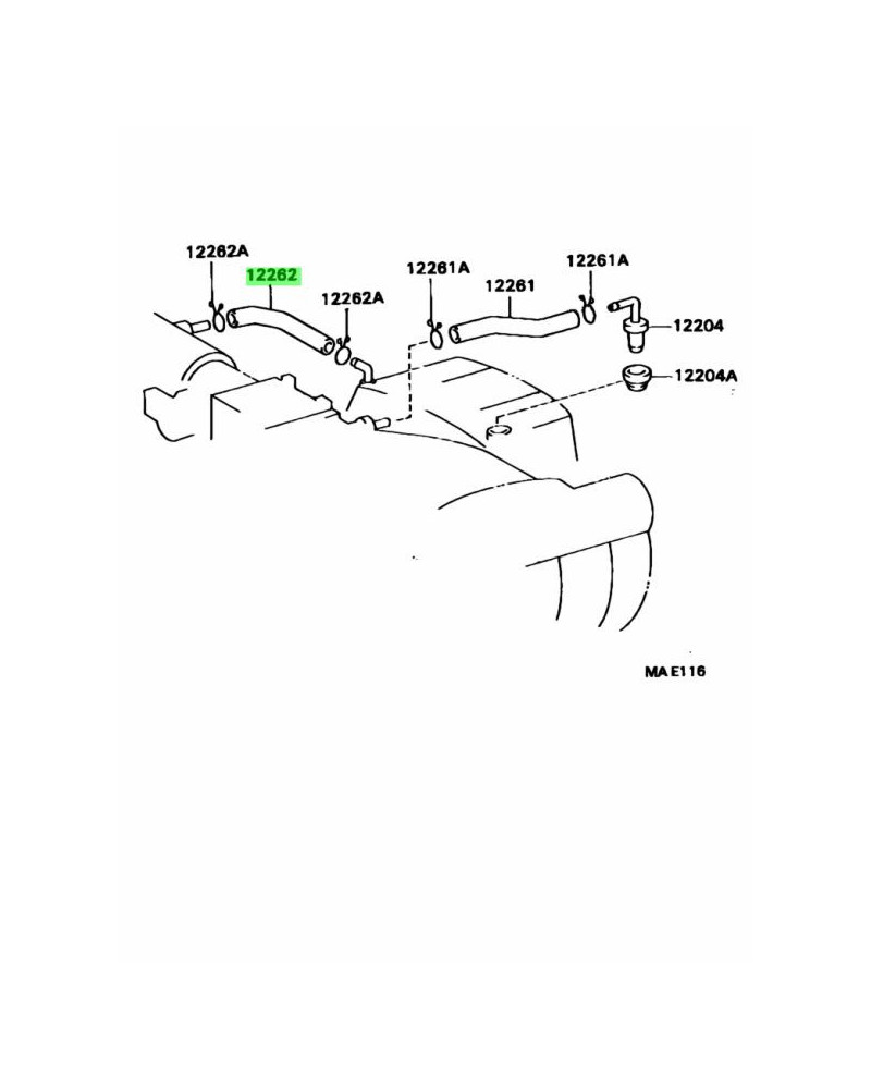 TOYOTA OEM VENTILATION HOSE NO.2 12262-46020 : KYP PERFORMANCE HOUSE  |FAST SHIPPING JDM CAR PARTS UPGRAD PRO SHOP AUSTR