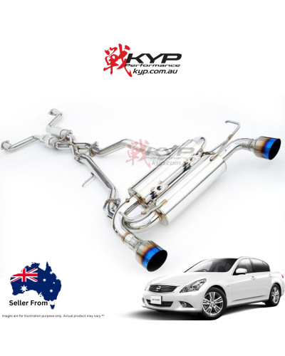 Invidia Gemini Cat Back Exhaust - Rolled Titanium Blue Tips Nissan Skyline V36/Infiniti G37 V36 (Coupe) : KYP PERFORMANCE HOUSE