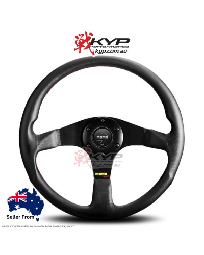 MOMO Tuner Black Leather 350mm Steering Wheel - 11110335211R : KYP Performance House