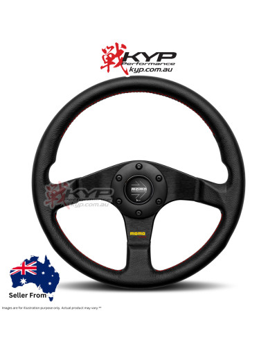 MOMO Tuner Black Leather 320mm Steering Wheel - 11110332211R : KYP Performance House